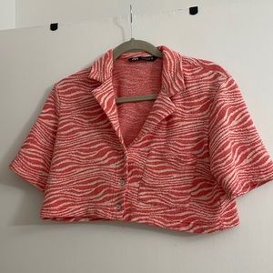Zebra crop top size s